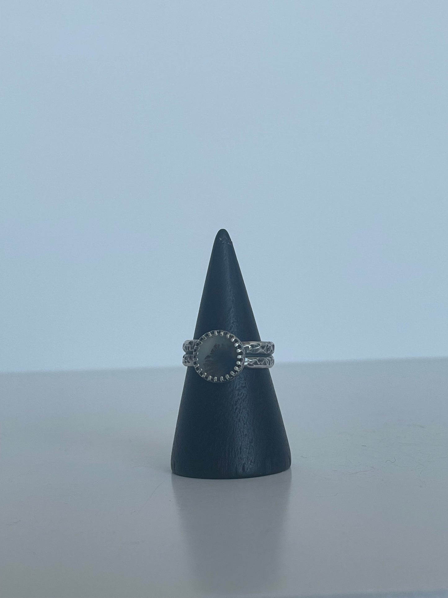 Dendritic Agte and Sterling Ring - US 5.5