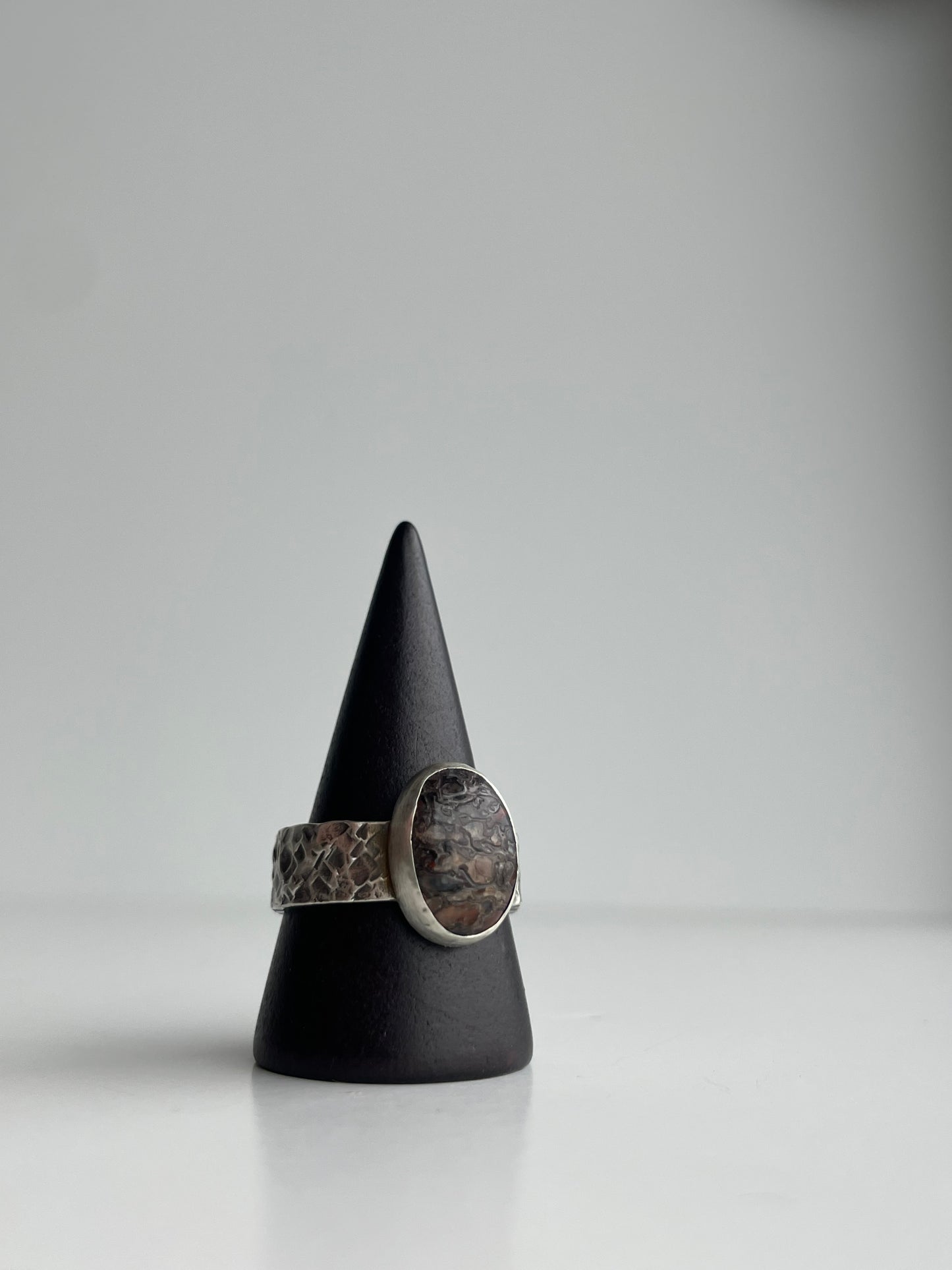 Dinosaur Bone and Sterling Ring - US 9.25