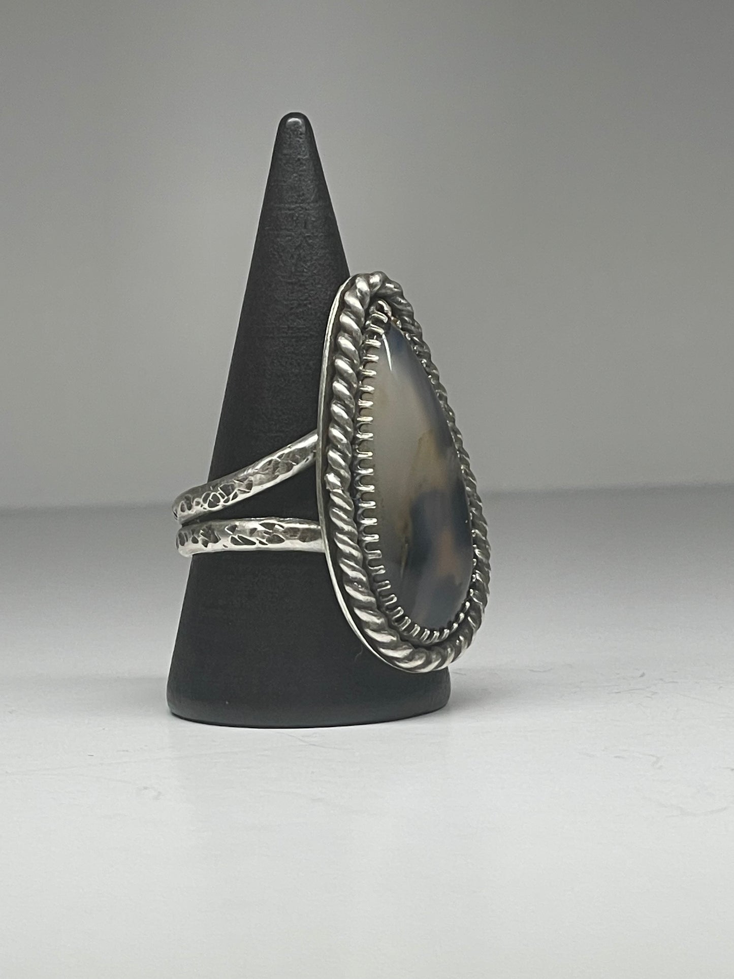 Montana Agate and Sterling Ring - US 9