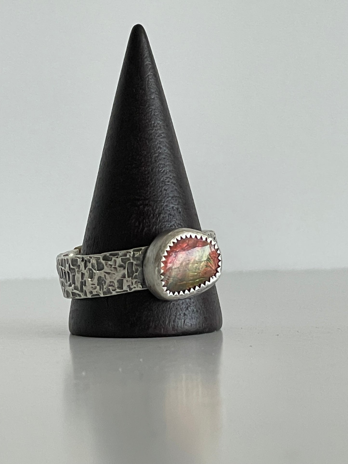 Ammolite and Sterling Ring - US 13