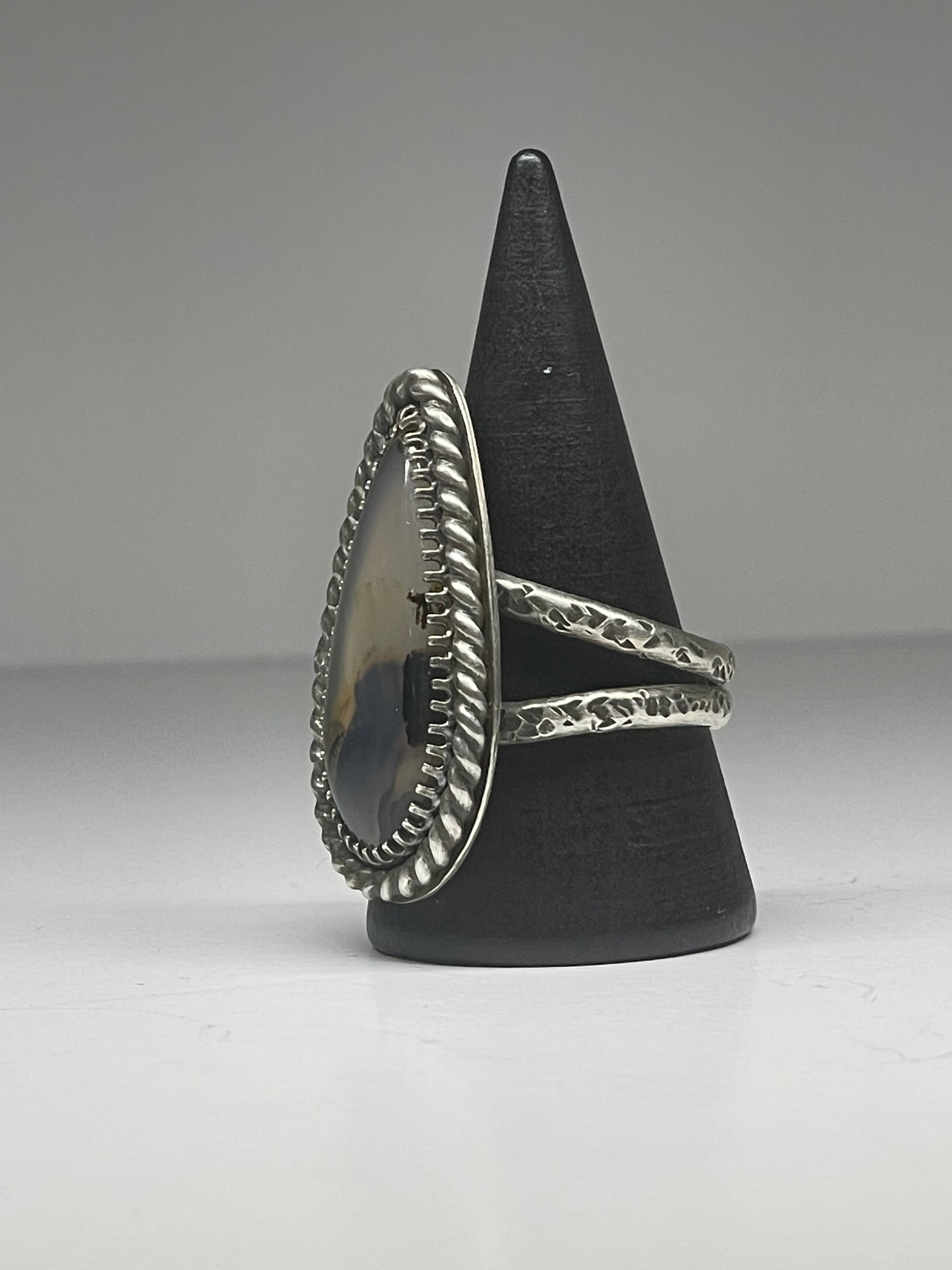 Montana Agate and Sterling Ring - US 9