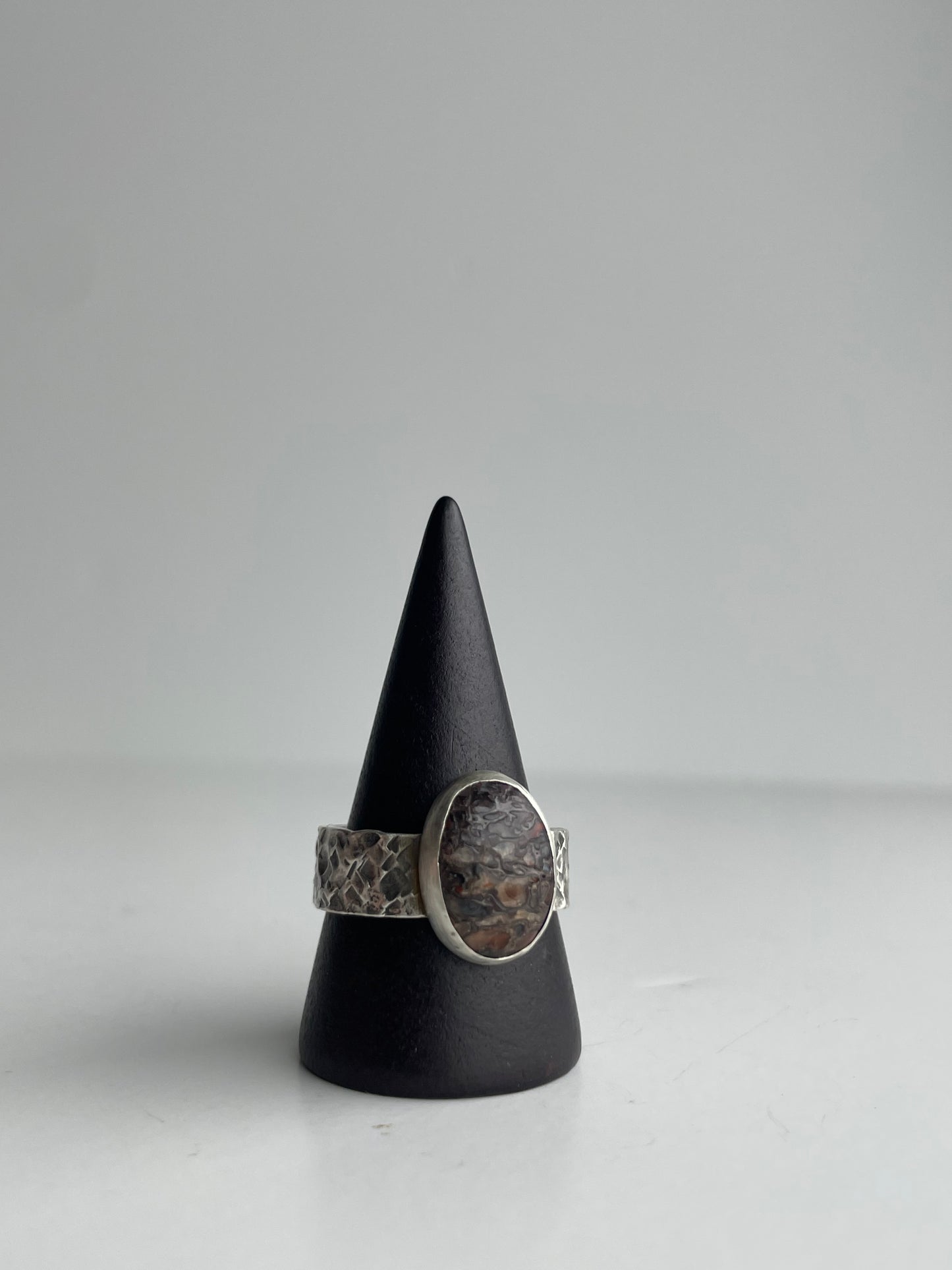 Dinosaur Bone and Sterling Ring - US 9.25