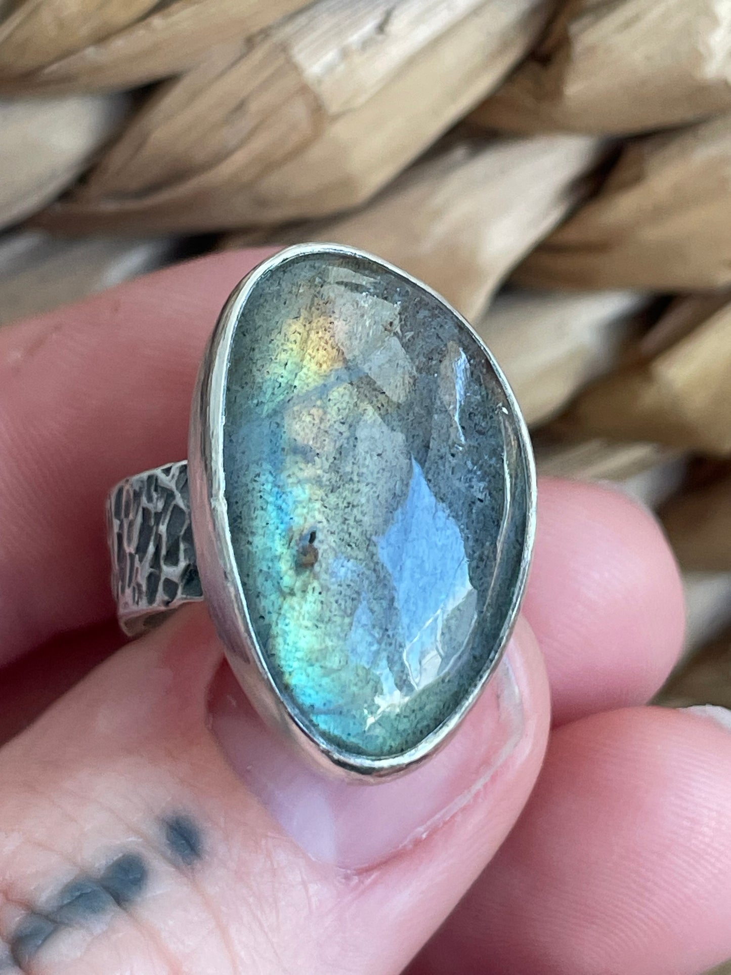 Labradorite and Sterling Ring - US 6