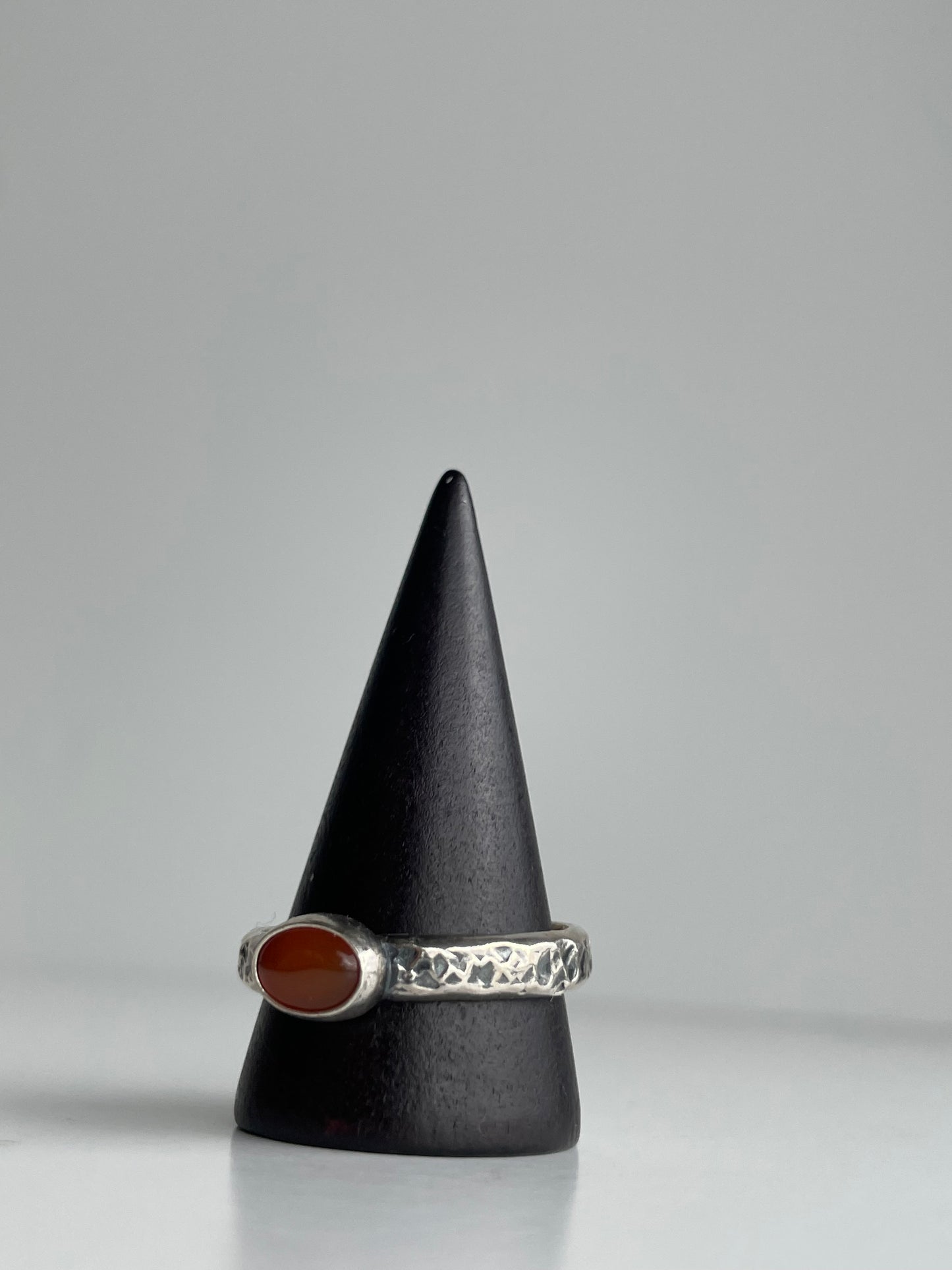 Carnelian Agate and Sterling Ring - US 12