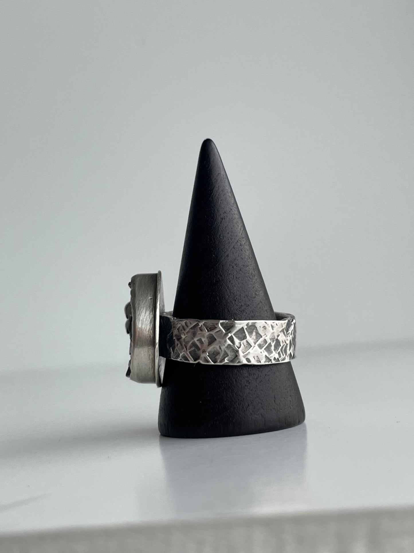 Druzy Pyrite and Sterling Ring - US 10
