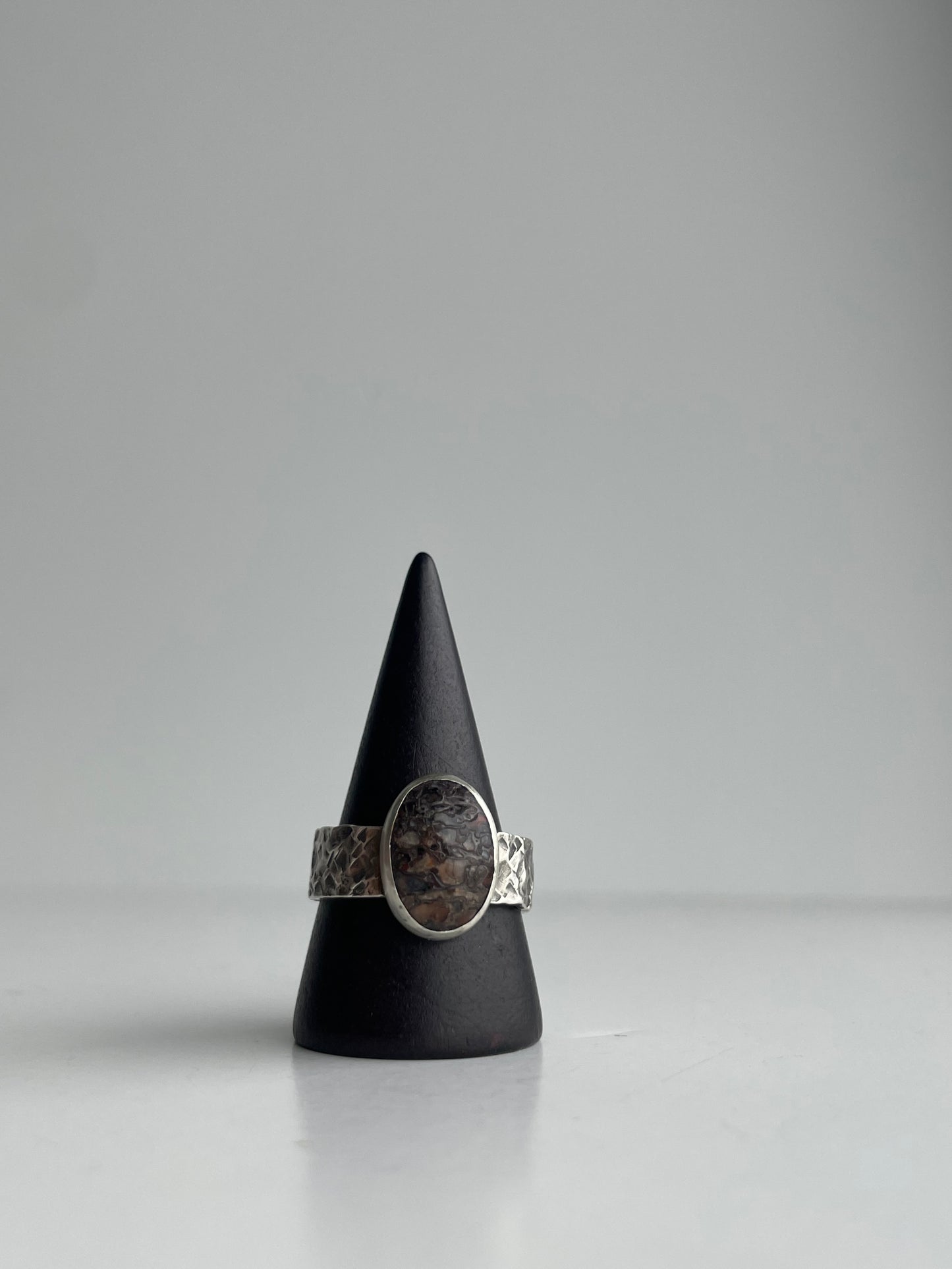 Dinosaur Bone and Sterling Ring - US 9.25