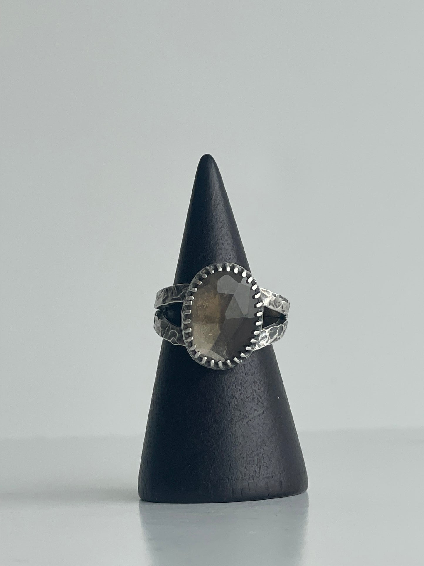 Smoky Quartz and Sterling Ring - US 4.5