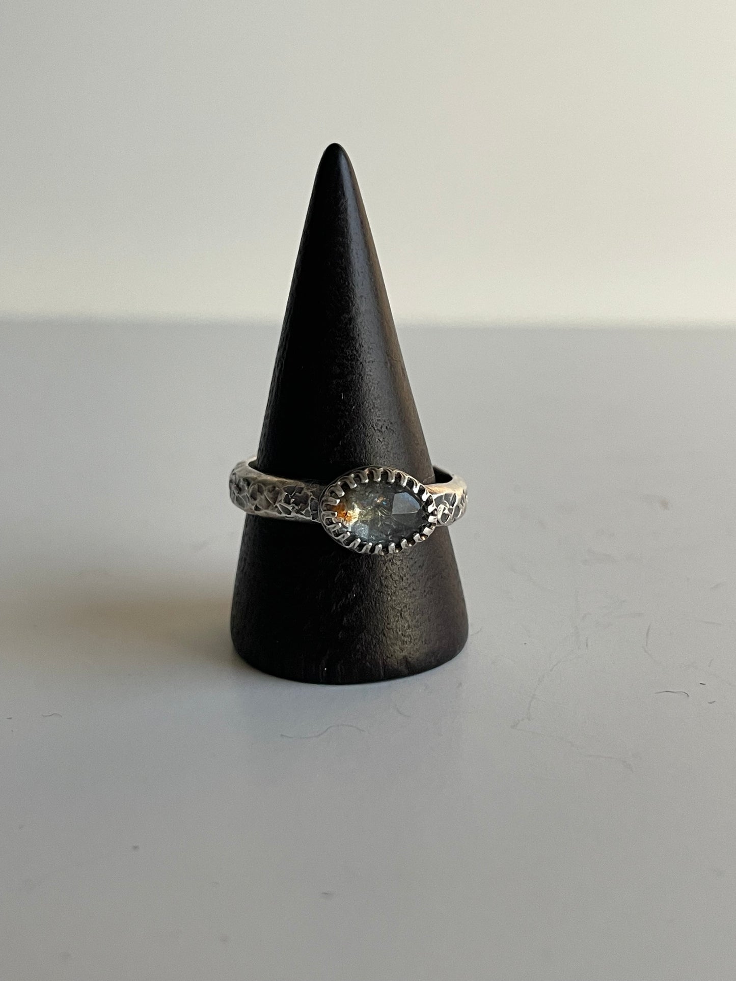 Moss Aquamarine and Sterling Ring - US 10