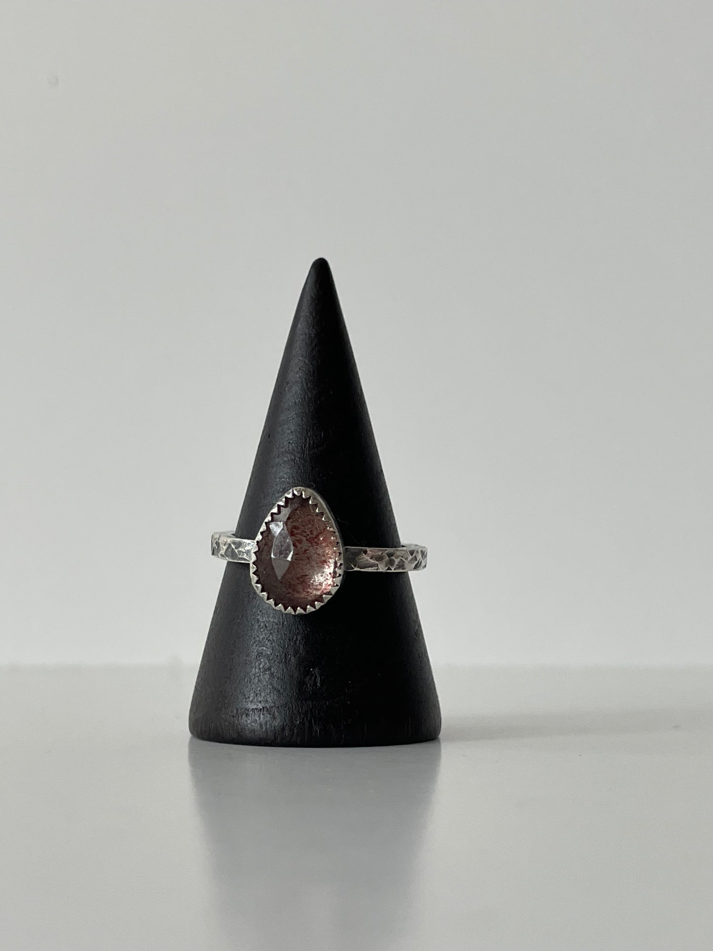 Strawberry Quartz and Sterling Ring - US 7.5