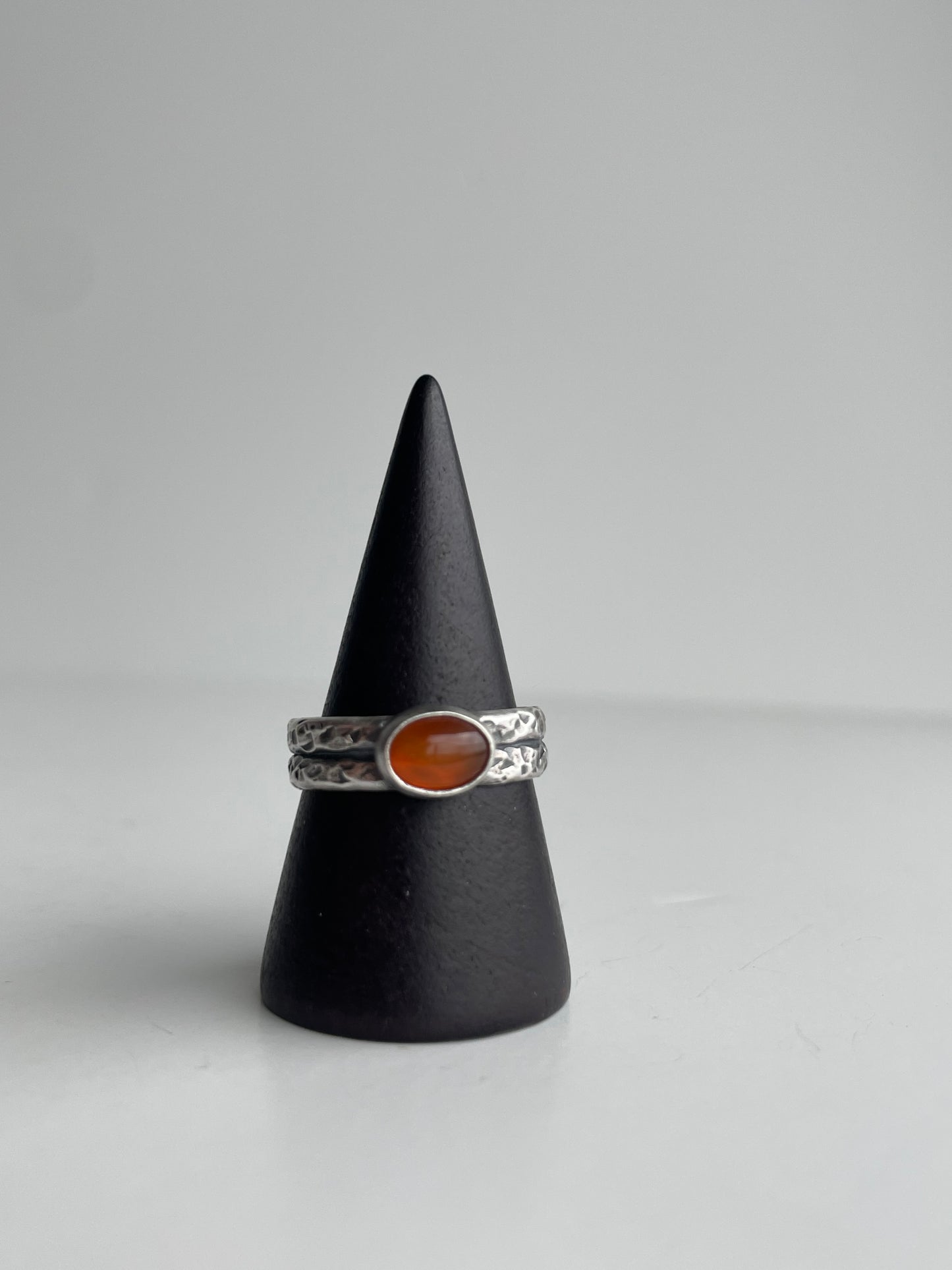 Carnelian Agate and Sterling Ring - US 7.75