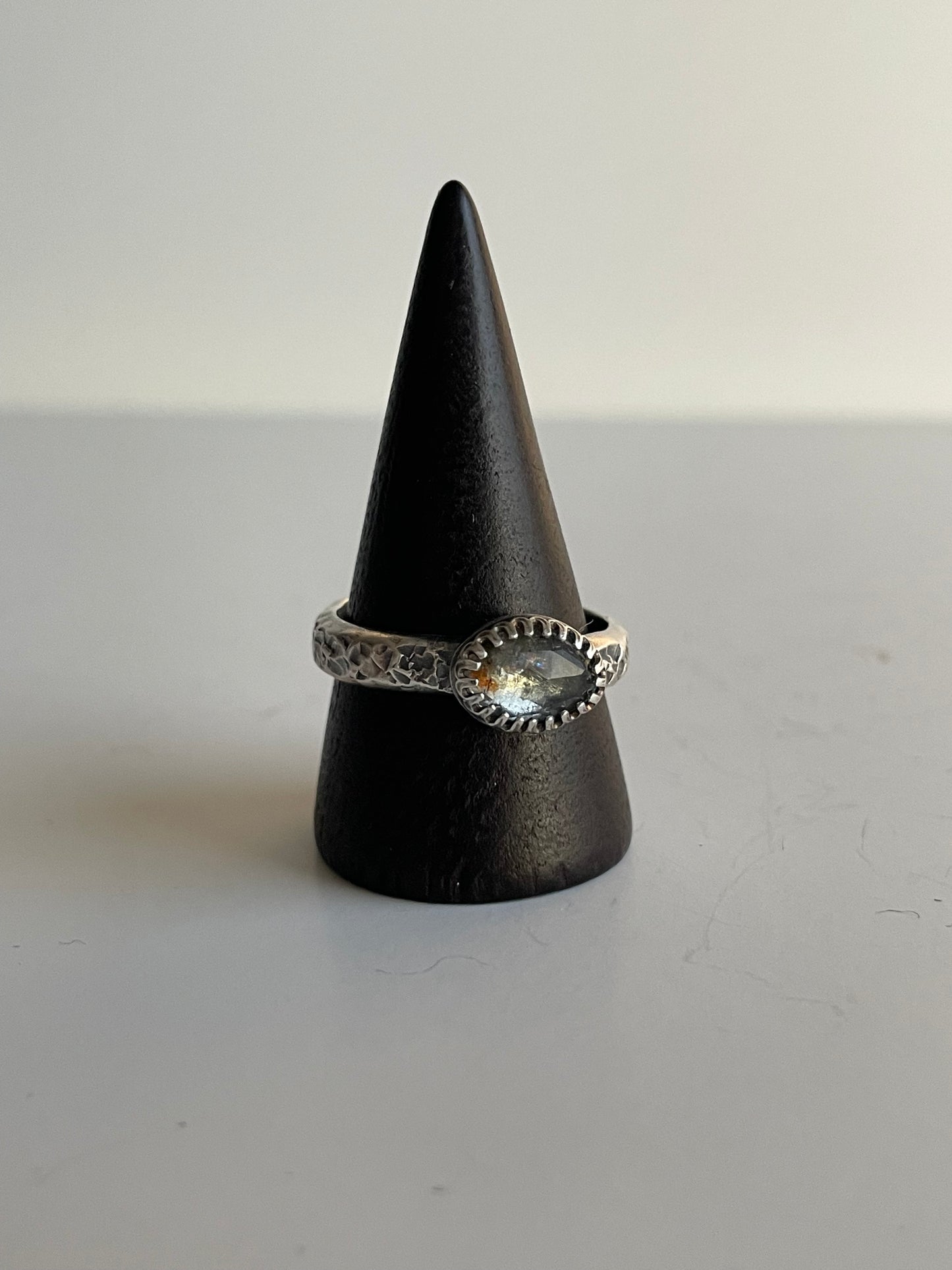 Moss Aquamarine and Sterling Ring - US 10
