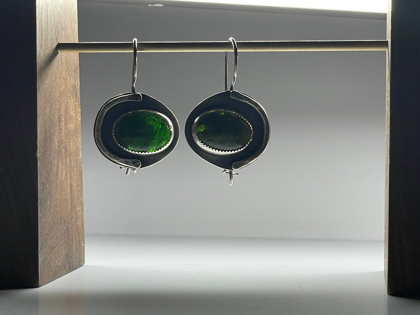 Chrome Diopside and Sterling Dangles