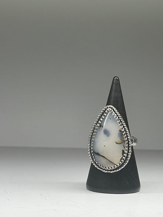 Montana Agate and Sterling Ring - US 6