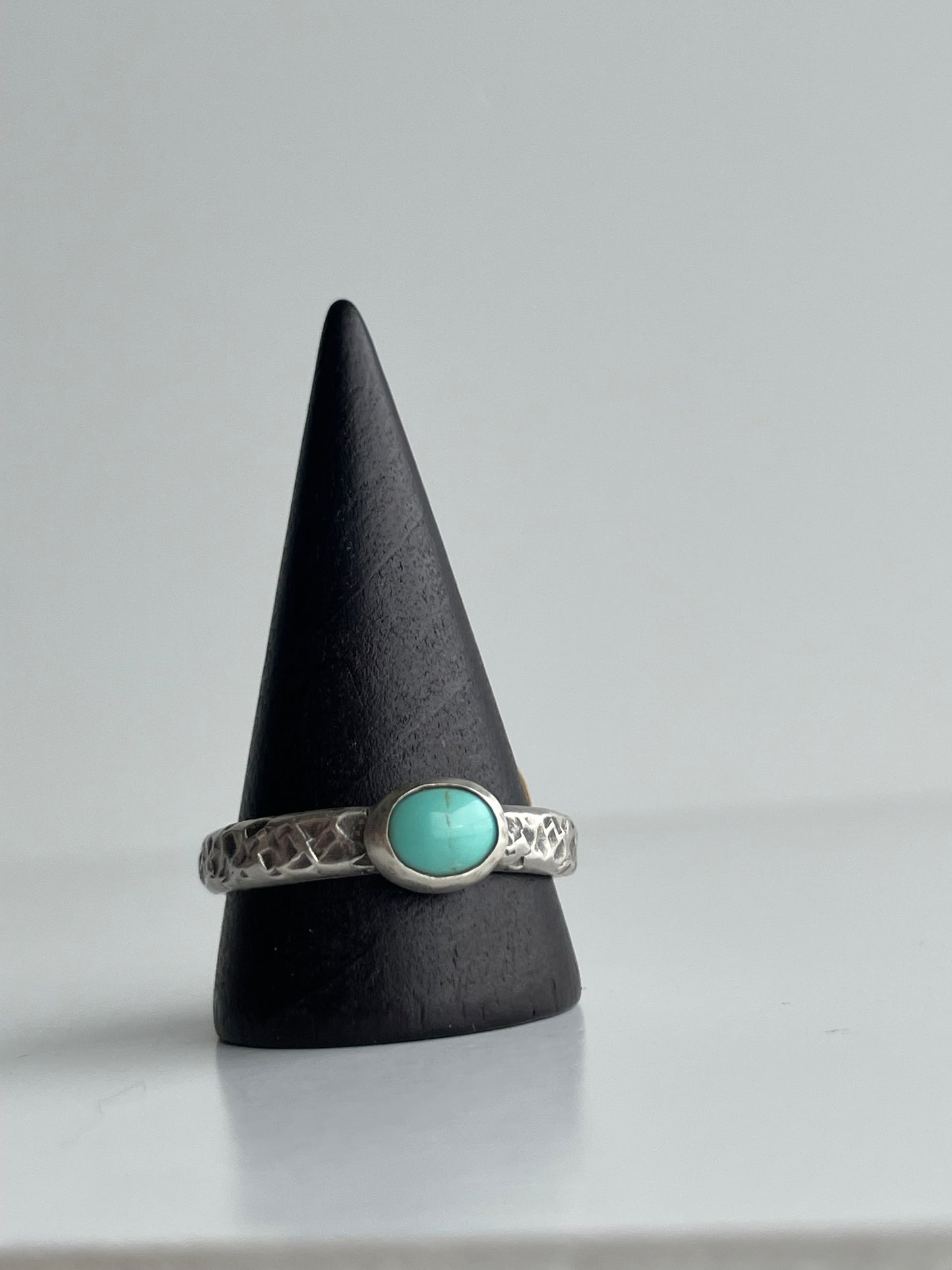 Turquoise and Sterling Ring - US 12