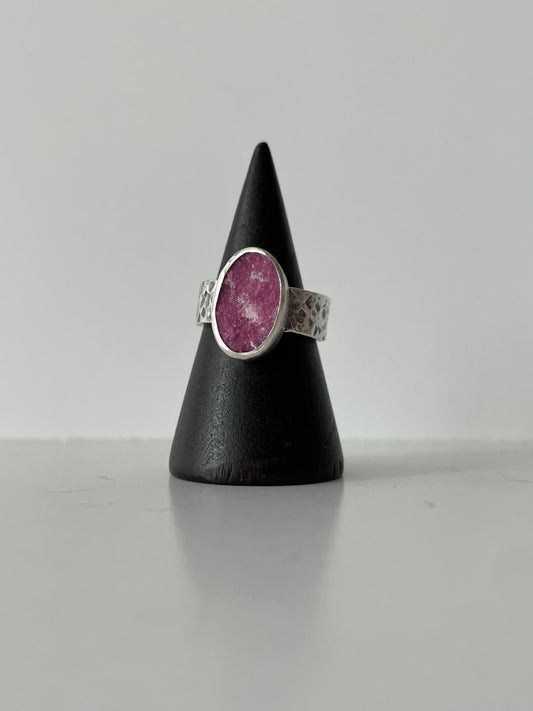 Cobalto Calcite and Sterling Ring - US 5.5