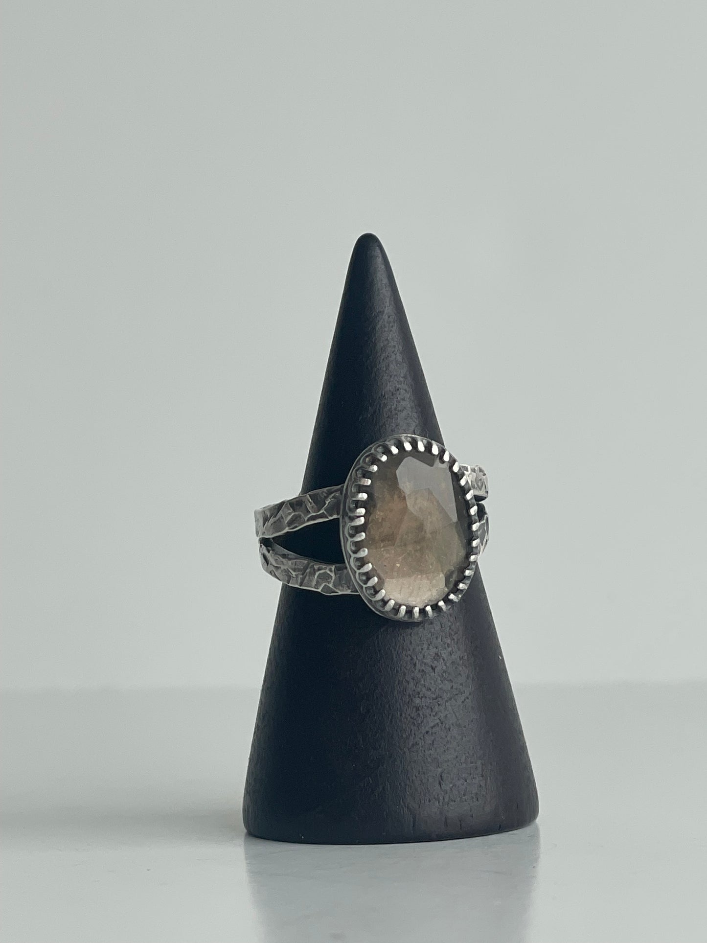Smoky Quartz and Sterling Ring - US 4.5