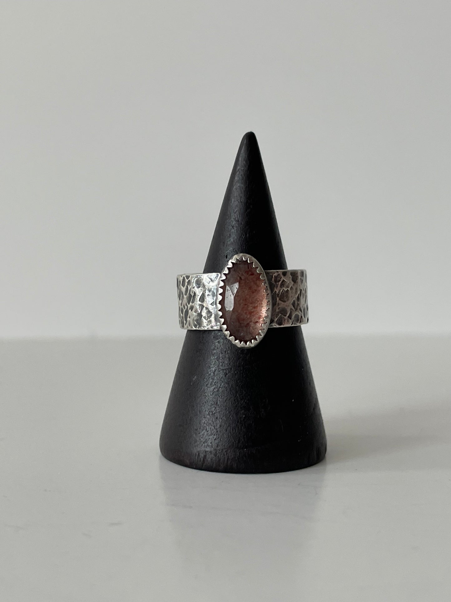 Strawberry Quartz and Sterling Ring - US 5.75