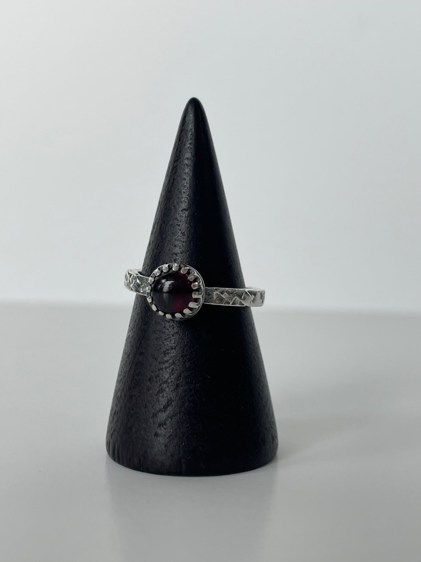 Garnet and Sterling Ring - US 5