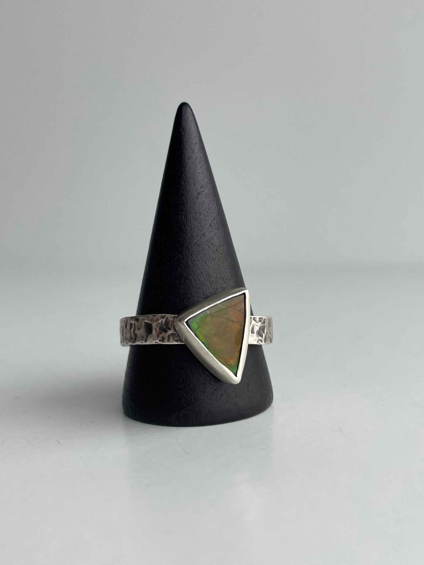 Ammolite and Sterling Ring - US 12