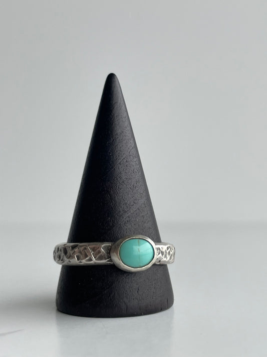 Turquoise and Sterling Ring - US 12