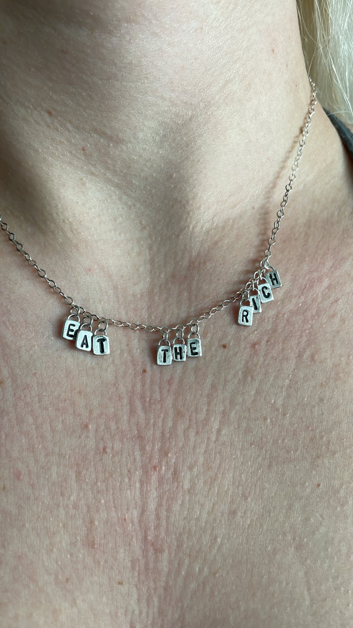 EAT THE RICH - Made to Order - Sterling Necklace