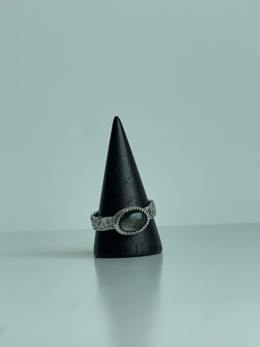Gold Sheen Obsidian and Sterling Ring - US 10.25