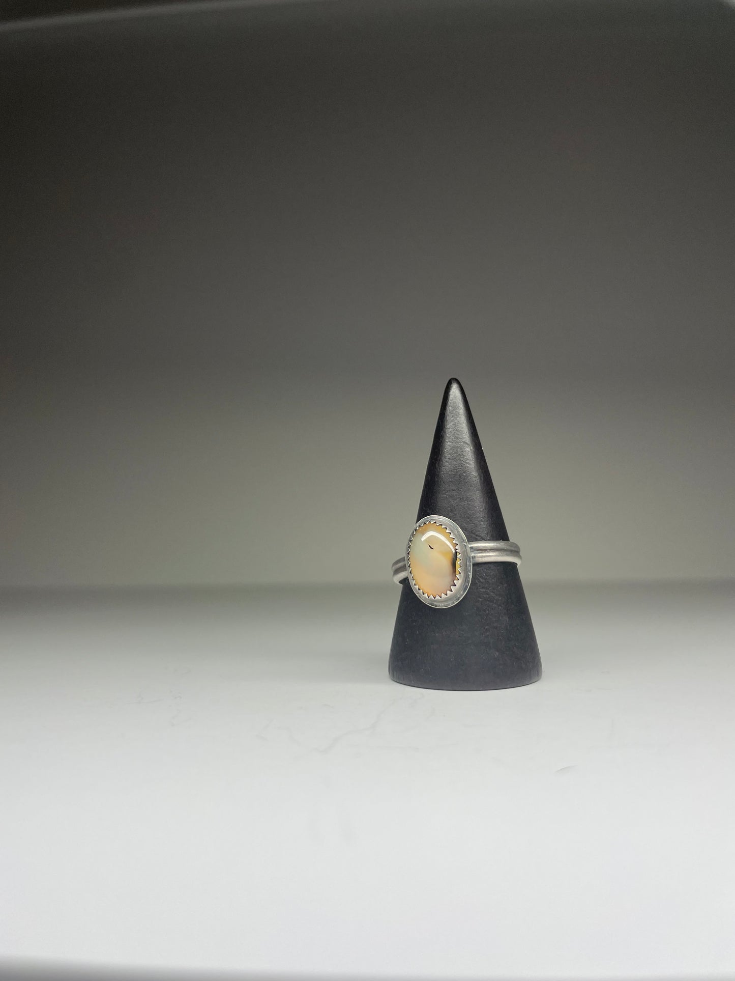 Montana Agate and Sterling Ring - US 9