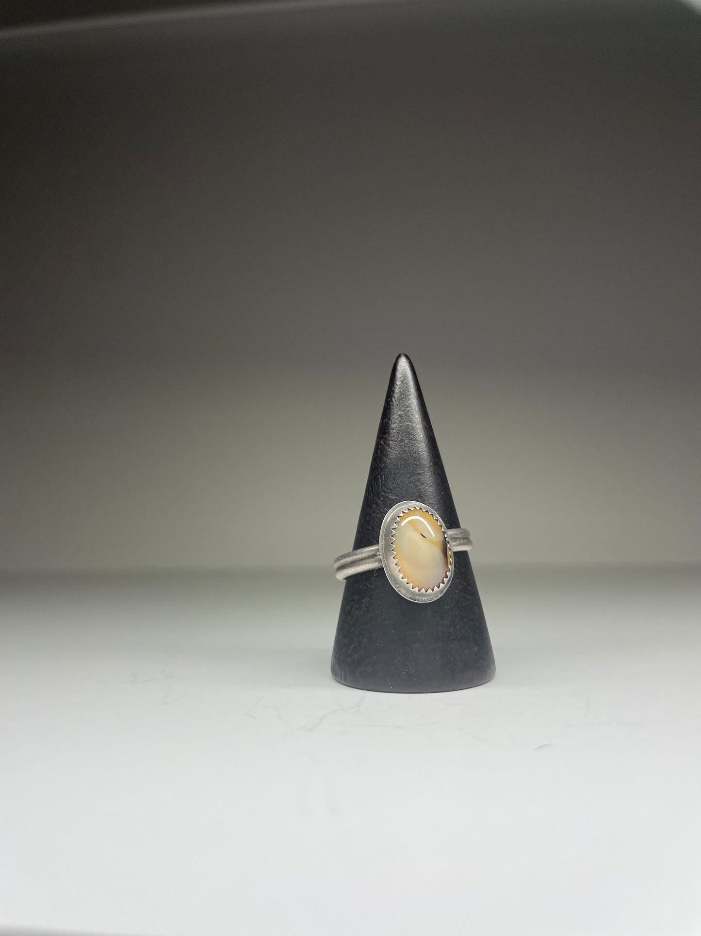 Montana Agate and Sterling Ring - US 9