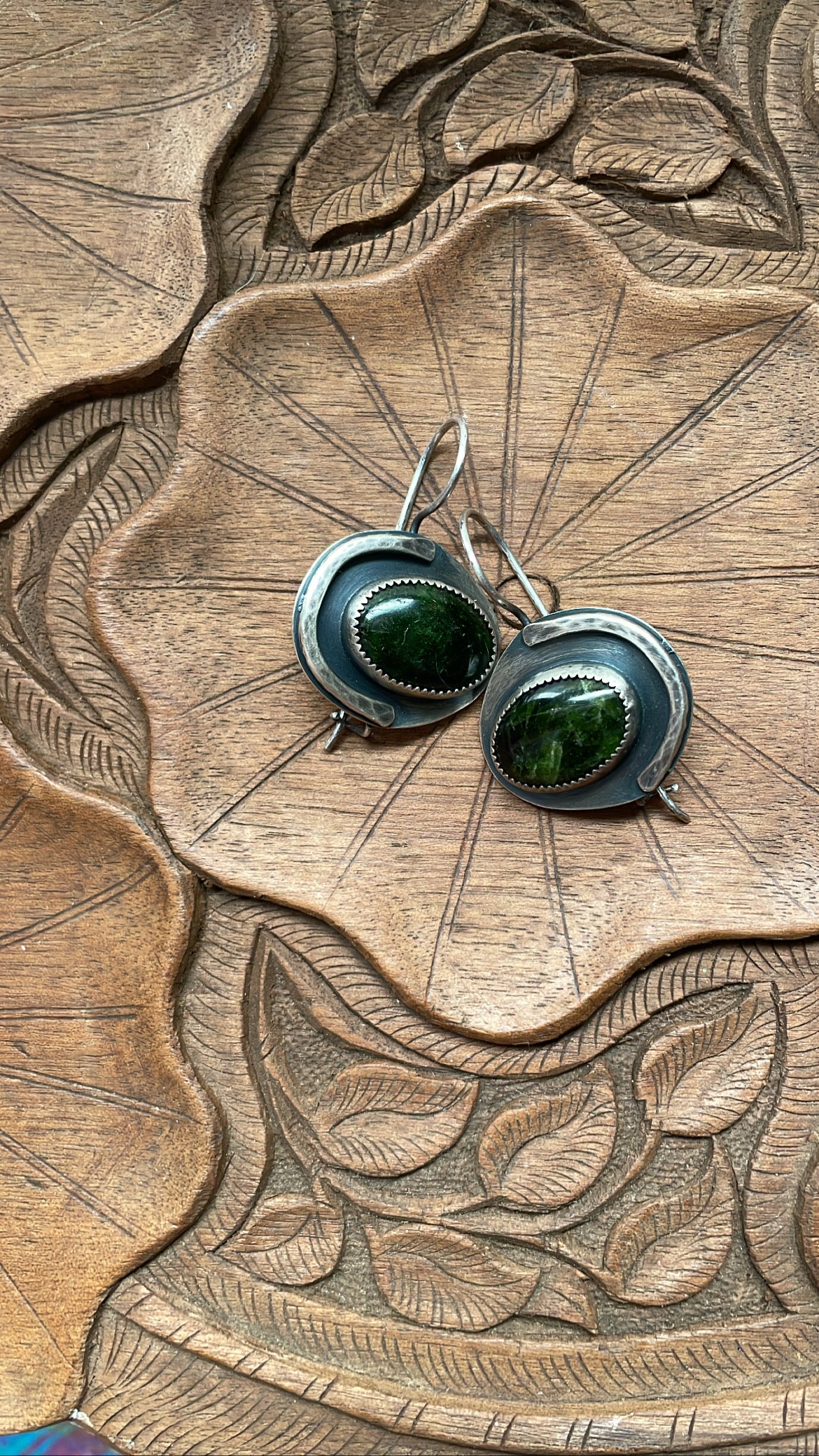 Chrome Diopside and Sterling Dangles