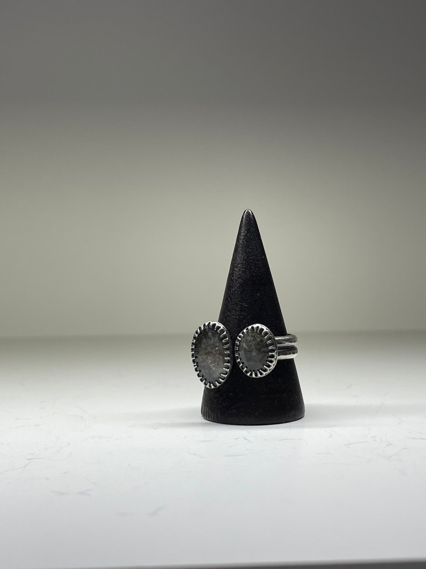Faceted Moss Aquamarine Doublet Ring - US 10