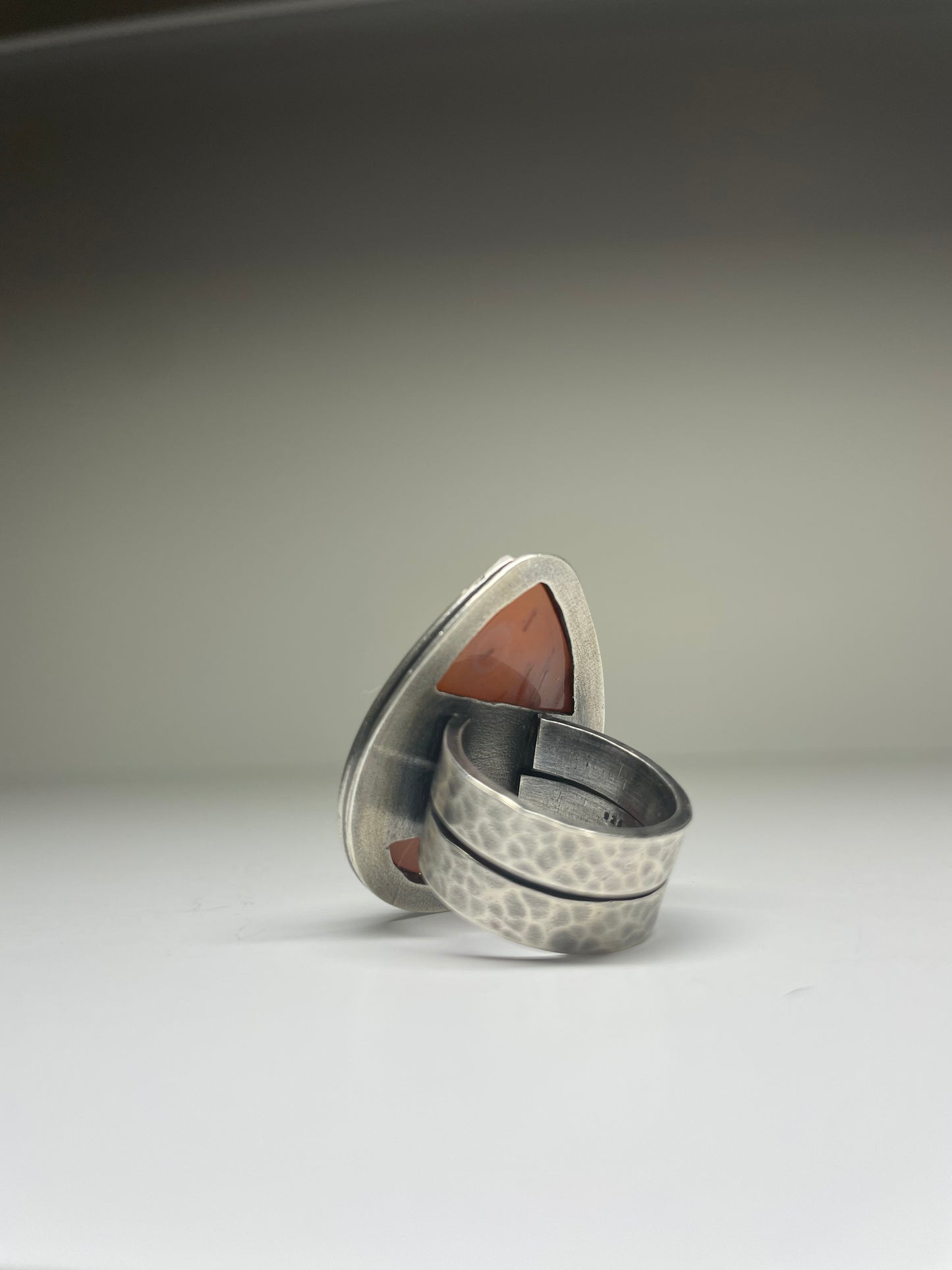 Tube Agate and Sterling Ring - US 8