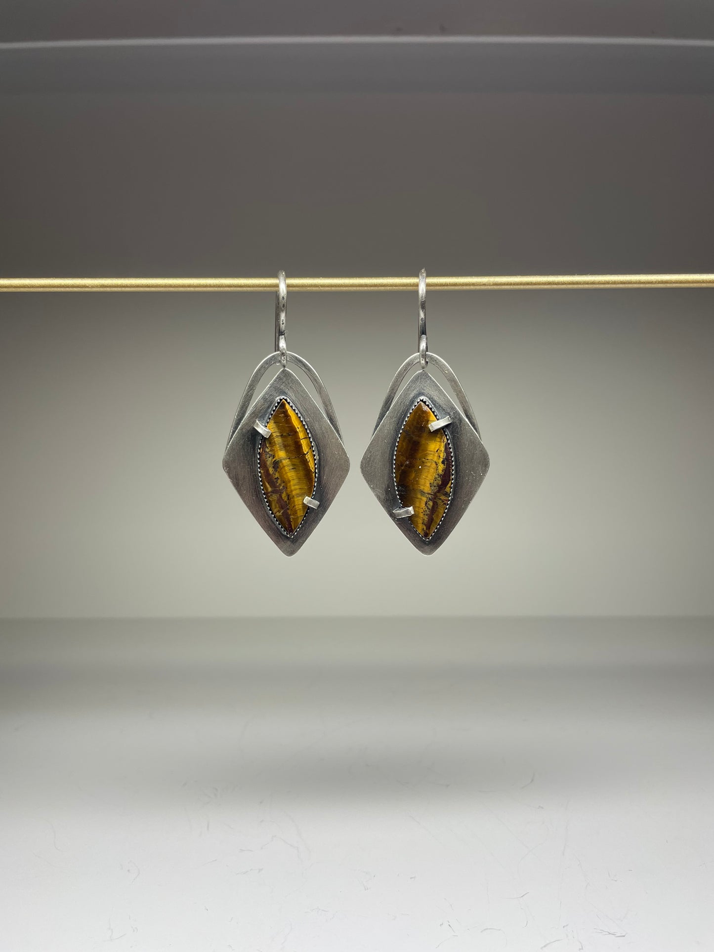 Tigers Eye and Sterling Ear Weights