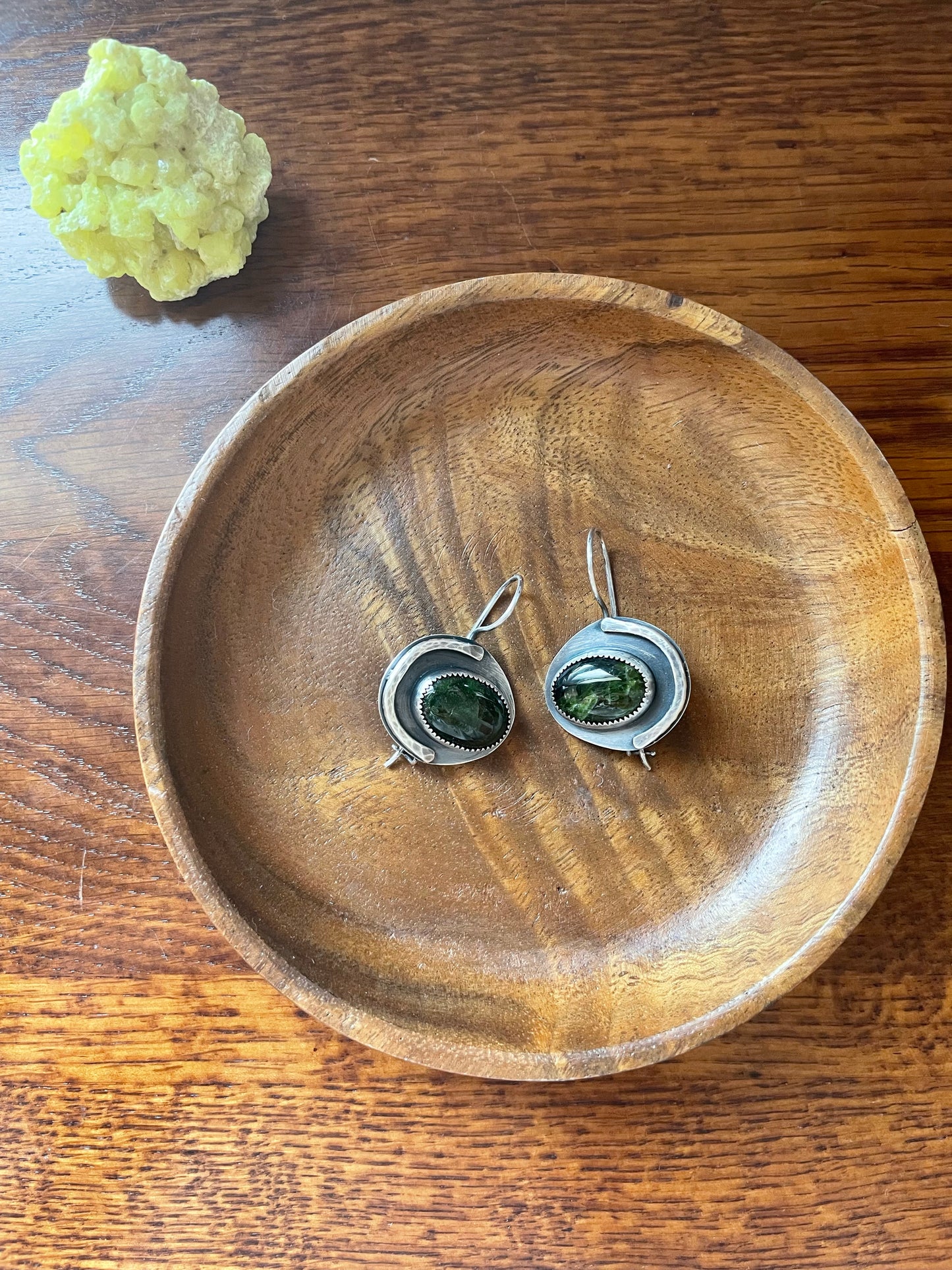 Chrome Diopside and Sterling Dangles