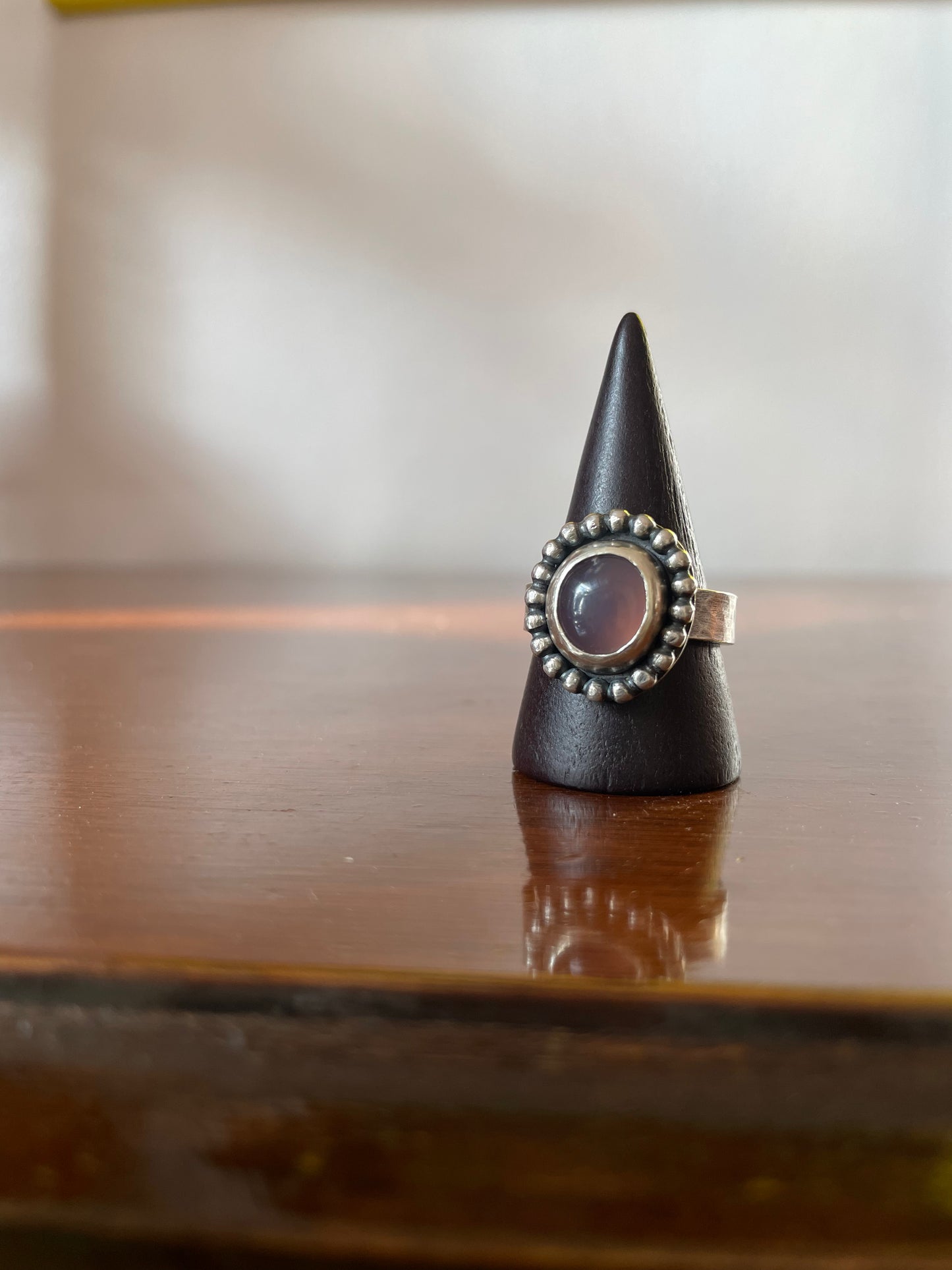 Purple Moss Agate and Sterling Ring - US 9