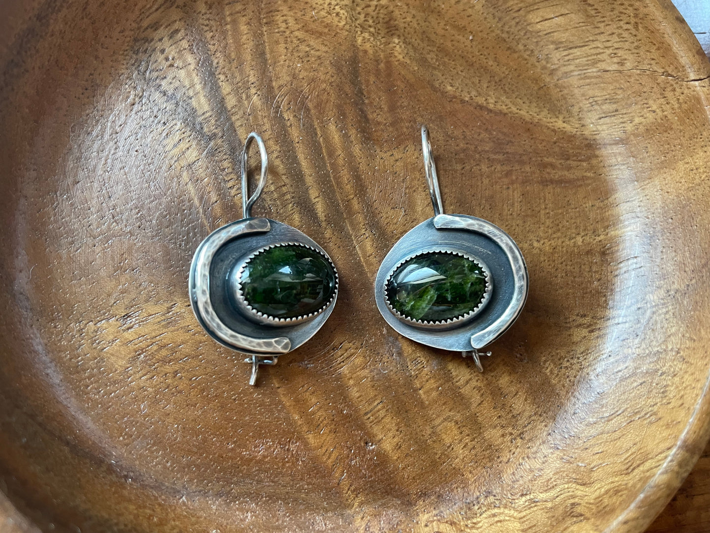Chrome Diopside and Sterling Dangles